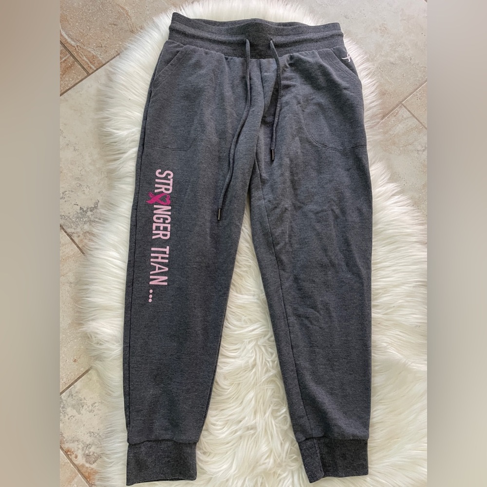 Breast Cancer Awareness Susan G Komen Gray Sweat Pants Small
